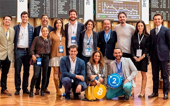 Equipo Bit2Me en la Bolsa de Madrid